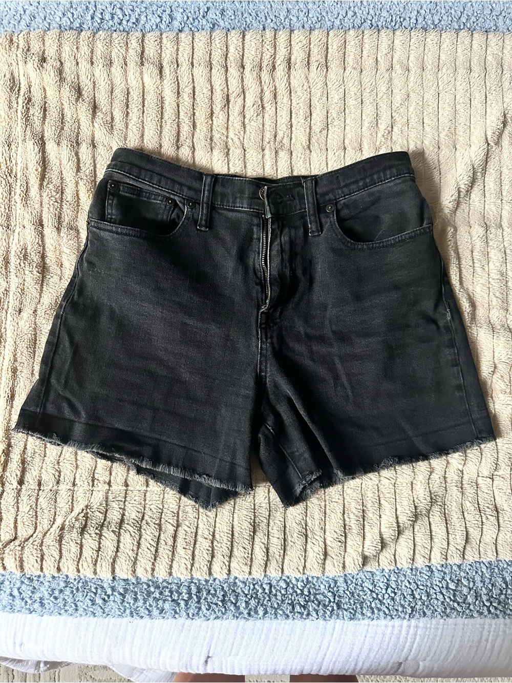 Madewell Black High-Rise Cut Off Jean Shorts